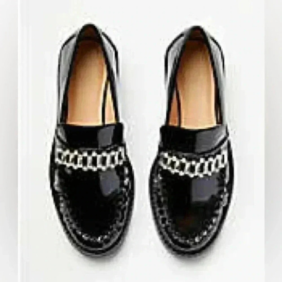 LOFT Women’s Crystal Black Patent Loafers Beautifuly Crystal Embellished Size 6M - Picture 2 of 15